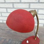 Jaren '50 Bureaulamp Rood / Messing thumbnail 9