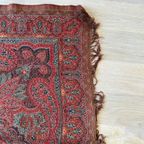 Vintage Antieke Rode Paisley Doek thumbnail 8