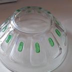 Vintage Glazen Schaal Met Groene Accenten, Bowl, Schaaltje thumbnail 8