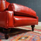 Vintage Lederen Fauteuil – Rood thumbnail 5