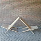 Set 2 Lounge Fauteuils Lattenbank Ligstoelen Tuinstoelen thumbnail 11