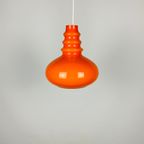 1 Of 4 Midcentury Glass Orange Pendant Light By Peill & Putzler 1960 thumbnail 2