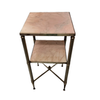 Vintage Messing Met Marmeren Bijzettafel Maison Bagues thumbnail 3