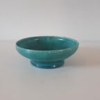 Vintage Schaal Blauw Groene Keramieke Schaal Gemerkt thumbnail 3