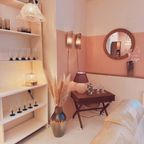 1960s Round Wall Mirror With Teak Frame thumbnail 5