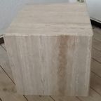 Vintage Italy 70 'S Travertine Cube Table thumbnail 3