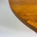 Grote Ronde Mid-Century Wortelhouten Eettafel 186Cm, 1960 thumbnail 8