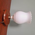 Scandinavische Statieflamp In Opaline En Teak, Jaren 60 thumbnail 4