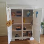 Witte Grote Houten Kast. Opsetims Demi-kast thumbnail 12