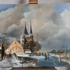 Winterlandschap - F. Overzier (1952-2014) thumbnail 9