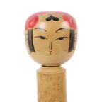 Grote Kokeshi Pop Xl Formaat Handgeschilderd Hout Japan Showa 48Cm thumbnail 5