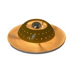 Dijkstra - Space Age Wall Sconce Or Ceiling Lamp - Yellow Brim And White Base thumbnail 3