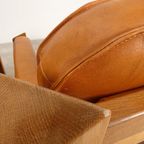 2 Oak Armchairs In Cognac Leather thumbnail 20