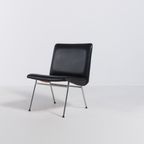 Danish Architectural Chair In Black Vinyl From 1960’s thumbnail 2