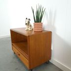 Deens Teak Design Dyrlund Kast Lp Tv Meubel Op Wielen thumbnail 7