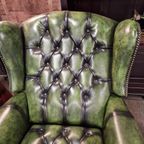 Chesterfield Lazychester Relaxfauteuil (m) - Antiek Limoen Groen Met Knopenzit thumbnail 6