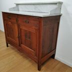 Vintage Frans Dressoir Commode, Ladekast Badkamermeubel Met Marmer Blad 902 thumbnail 8