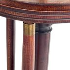 Antique - Wooden Piano Stool / Chair - Mounted On A Swiveling Base - Oak And Brass Detailing With thumbnail 5