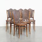 Set Van 6 Originele Antieke Jacob En Josef Kohn Bentwood Design Thonet Stoelen Uit Begin 20e Eeuw thumbnail 9