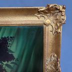 Gesigneerd Schilderij "Stilleven Met Seringen". thumbnail 4