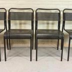 Vintage Postmodern Set Van 4 Metalen Stoelen, Zwart thumbnail 15