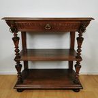 Landelijke Frans Eikenhouten Sidetable Wandtafel Met Lade thumbnail 4