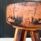 French Oak Stool, 1950 thumbnail 6