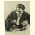 Grote Houtskool Tekening Advocaat Kunst Driesschaert Gedateerd 1974 thumbnail 7