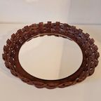 70's Vintage Spiegel Rotan Spiegel Ronde Retro Spiegel thumbnail 4