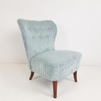 Vintage Artifort Theo Ruth Cocktail Fauteuil | Blauwe Rib thumbnail 2