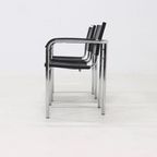 Set Of 2 Italian Modern Saddle Leather And Chromed Steel Chairs 1980S thumbnail 4