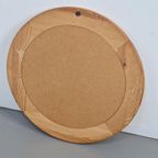 Vintage Pine Wood Ronde Spiegel Scandinavisch ’70 Retro thumbnail 3