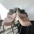 Set Van 4/6 Velvet Design Barkrukken – Luxe Kuipmodel – Zwart/groen/roze thumbnail 14