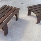 Vintage Houten Lattenbank Salontafel Bijzettafel, P/p/s thumbnail 10