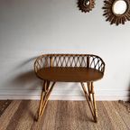 Frans Rotan Bamboe Bureautje Sidetable Vintage Jaren 60 thumbnail 2