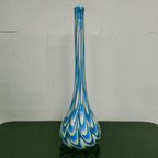 Mondgeblazen (teardropp) Vazen Met Geel/blauw Witte Wervelingen thumbnail 2