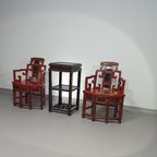 French Chinois Altar Chairs And Side Table thumbnail 3