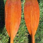 Prachtige Vintage Set Houten Roeiriemen thumbnail 6