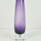 Vintage Scandinavische Design Vaas Paars Glas ‘60 Art Vase thumbnail 6