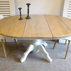 Prachtige Landelijke Ronde Eiken Tafel thumbnail 11