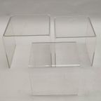Vintage Set Bijzettafeltjes Plexiglas Nesting Tables Aqryl thumbnail 9