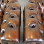 Mooie Set Van 2 Engelse Bruine Rundleren Chesterfield Fauteuils thumbnail 9