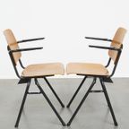 Set Van 2 Leuke Vintage Jaren ’60 Dutch Design Marko Bijzet/eetkamerstoelen Met Armleuningen thumbnail 3