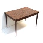 Unieke Vintage Brutalist Uitschuifbare Eettafel Met Koperen Blad thumbnail 5