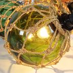 Vintage Macrame 'Zeeuwse Bol' Met Verlichting (Set 3) - Glas - Space Age - 70'S thumbnail 4