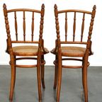 Set Van 4 Originele En Antieke Thonet Bistro Stoelen Met Een Fantastische Uitstraling thumbnail 11