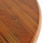 Ronde Massief Teak Deense 1x Verlengbare Eettafel 'kalundborg' Vintage thumbnail 9