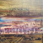 Abstract Schilderij Van Georges Debatty - L'Atlantide - 1970'S thumbnail 10