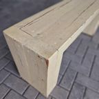 Vintage Halbank Volhout Grenen Bankje Tuinbank Bank thumbnail 10