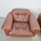 Vintage Set Of 2 De Sede Ds 101 Fauteuil Dik Bruin Leer ’70 thumbnail 14